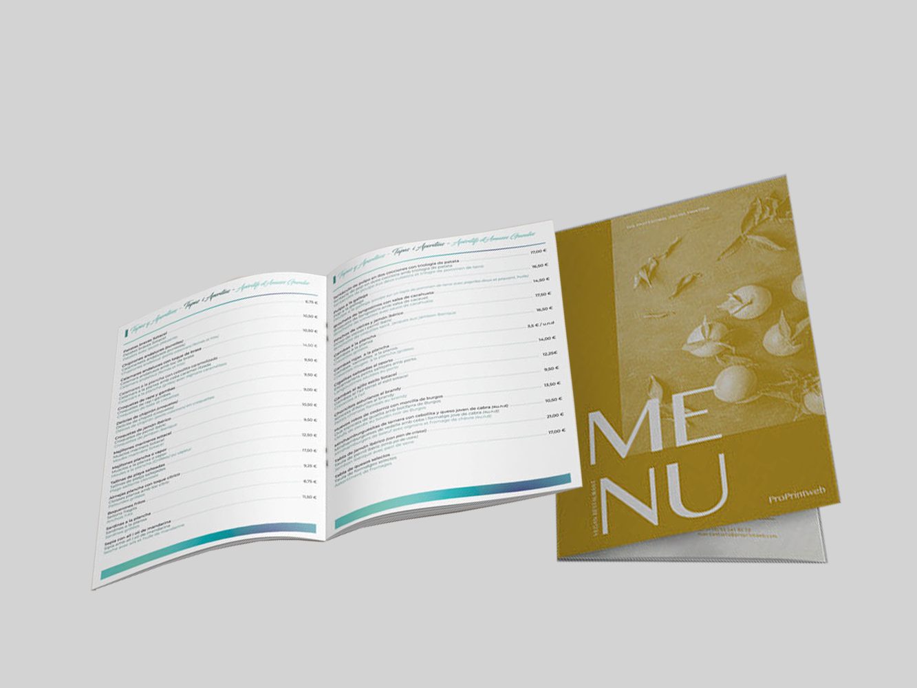 Cartas de Restaurante Grapadas