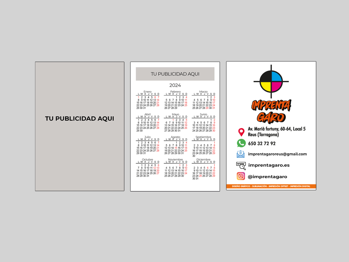 CALENDARIOS DE BOLSILLO