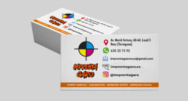 TARJETAS DE VISITA CON CANTOS RECTOS